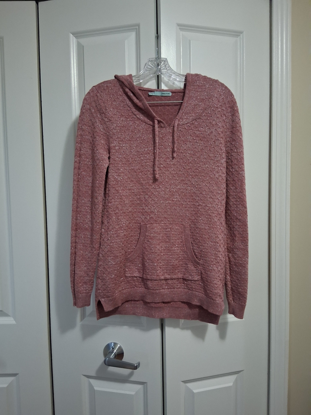 Maurices Dusty Rose Knit Hooded Pullover